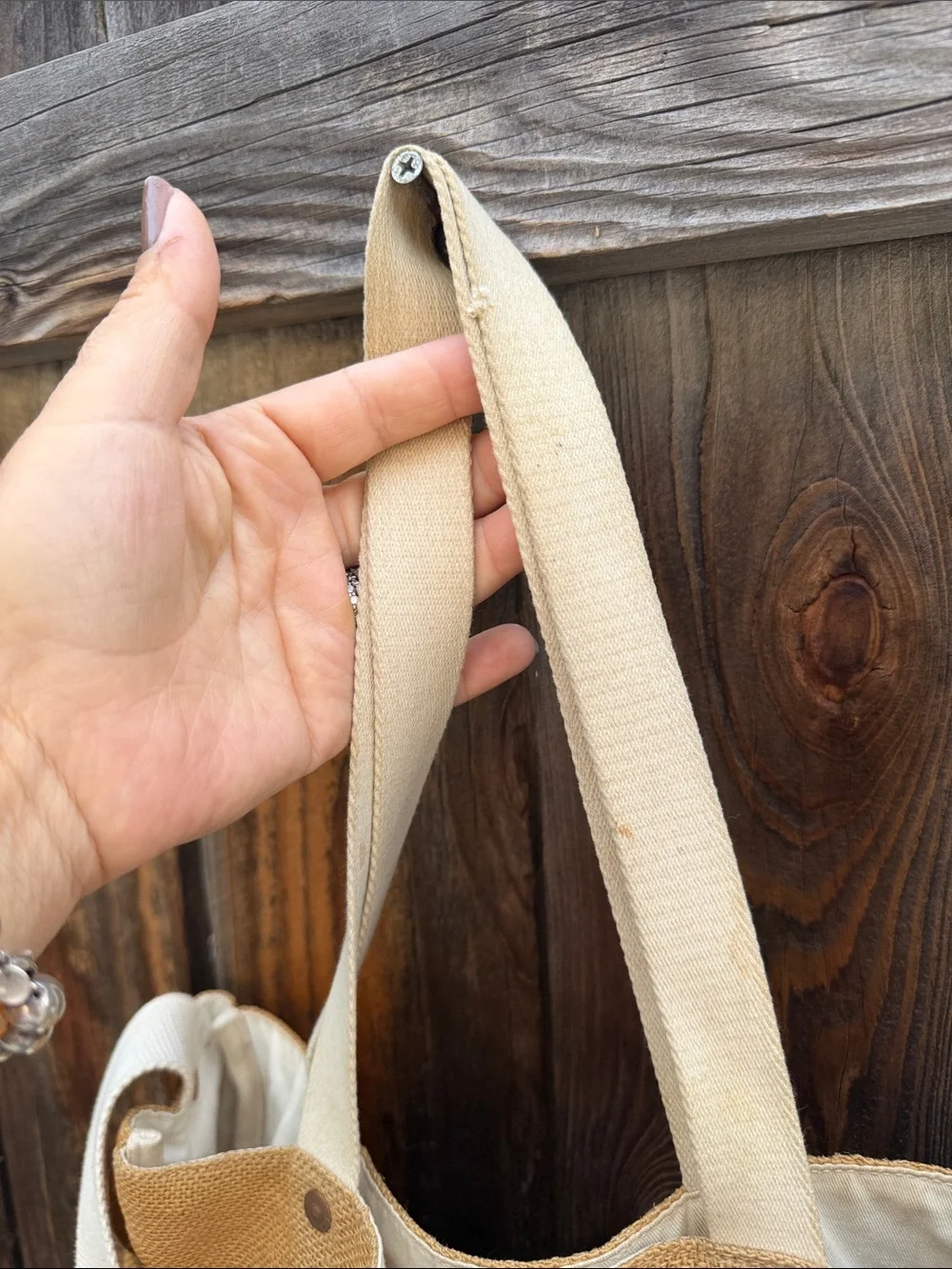 FEED Burlap Large Tote Bag with crossbody strap.❤️RARE